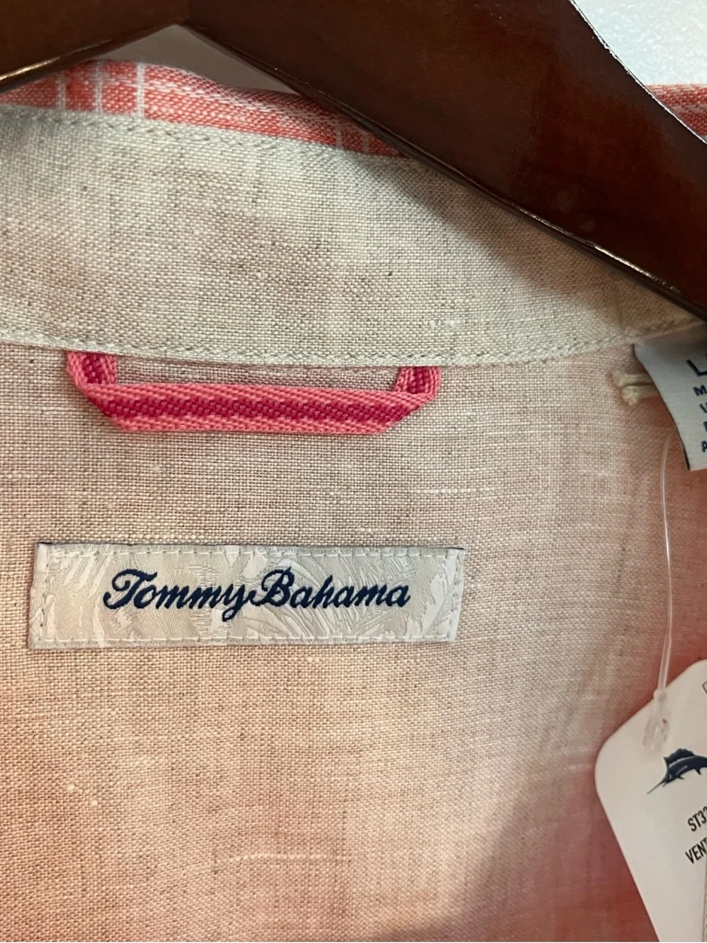 Tommy Bahama Linen Coral Plaid Linen-Blend Button-Up Shirt - Men's - Picture 3 of 5